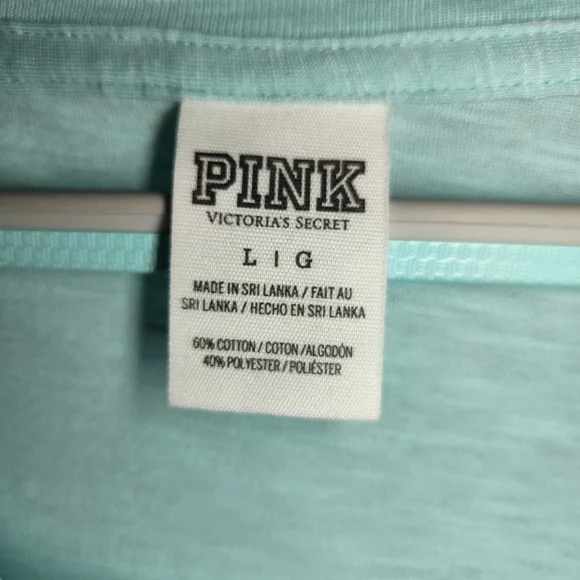 PINK Victoria's Secret Aqua Oversized Lightweight Long Sleeve Size Large - Picture 4 of 4